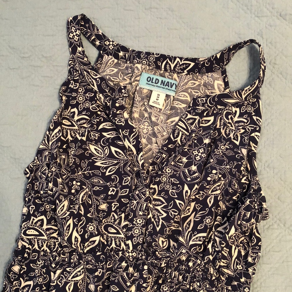 Old Navy Maternity navy paisley maxi dress